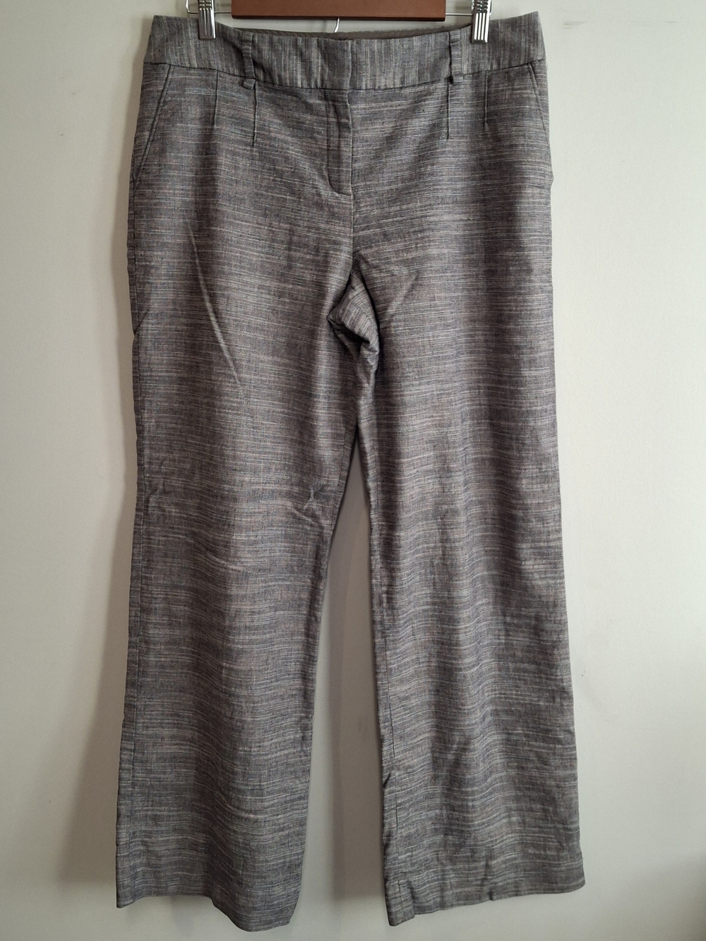 The Limited Gray Textured Wide-Leg Lined Dress Pants With Pockets Size 12